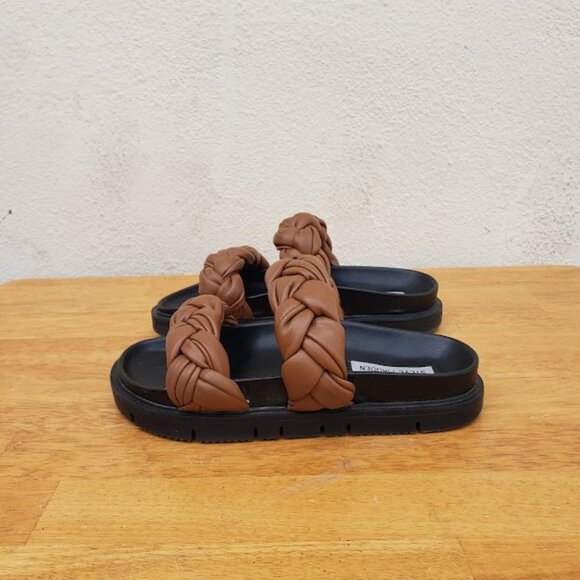 5/$100 SALE - Steve Madden Braided Choice Slide Sandal in Cognac - Picture 7 of 9